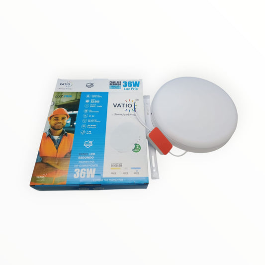panel 36w sin borde de sobreponer marca vatio