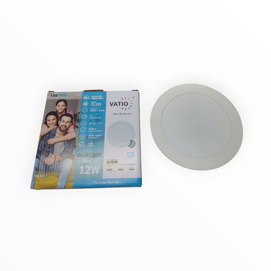 panel de 12w para incrustar marca VATIO 6500k