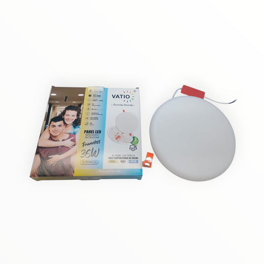 panel 36w sin borde tres colores de incrustar marca vatio