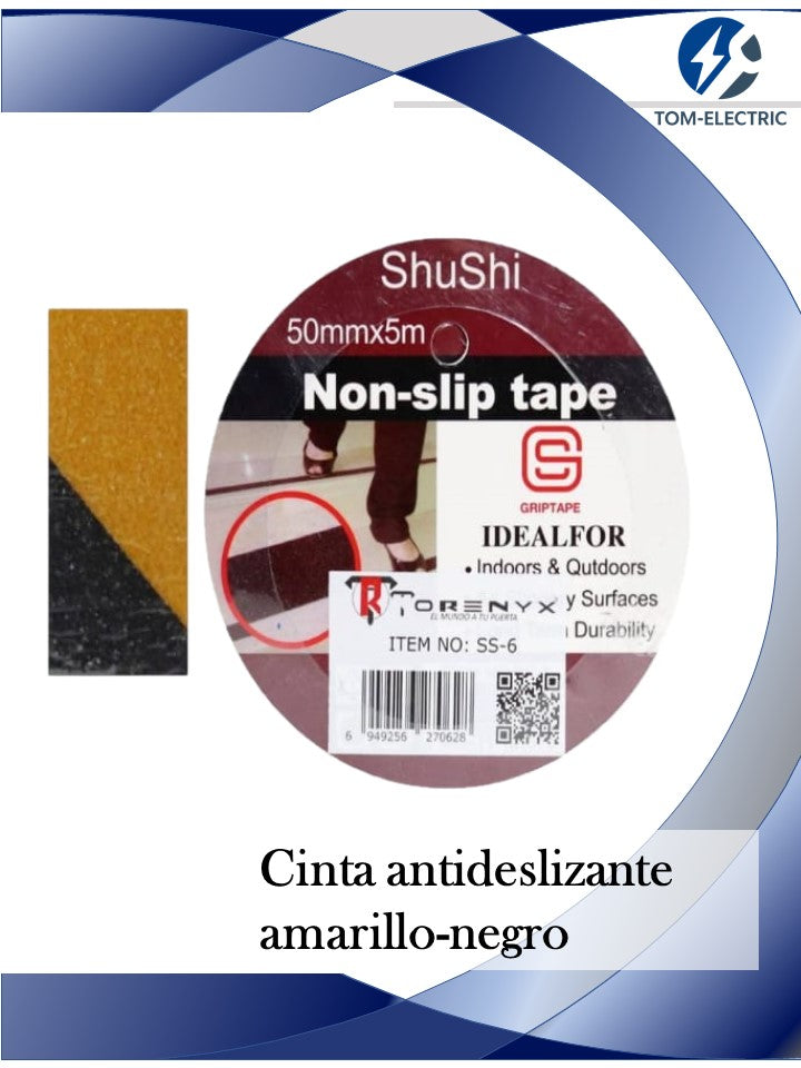 cinta antideslizante negro-amarillo ref:ss-6 | VENDEDOR VIAJERO