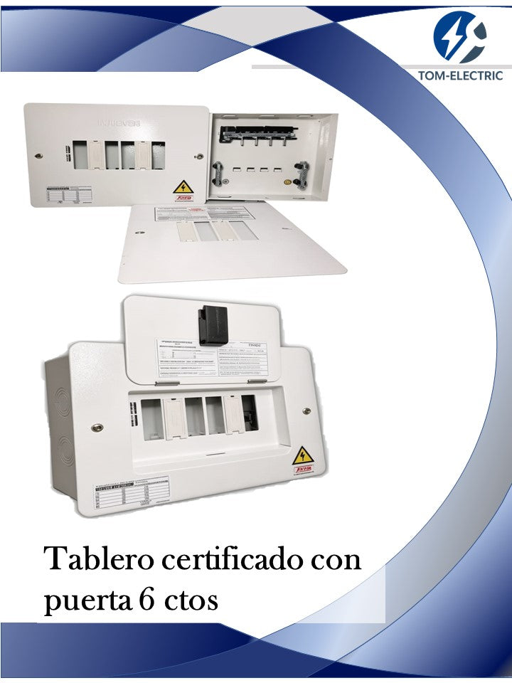 tablero certificado 6 ctos con puerta