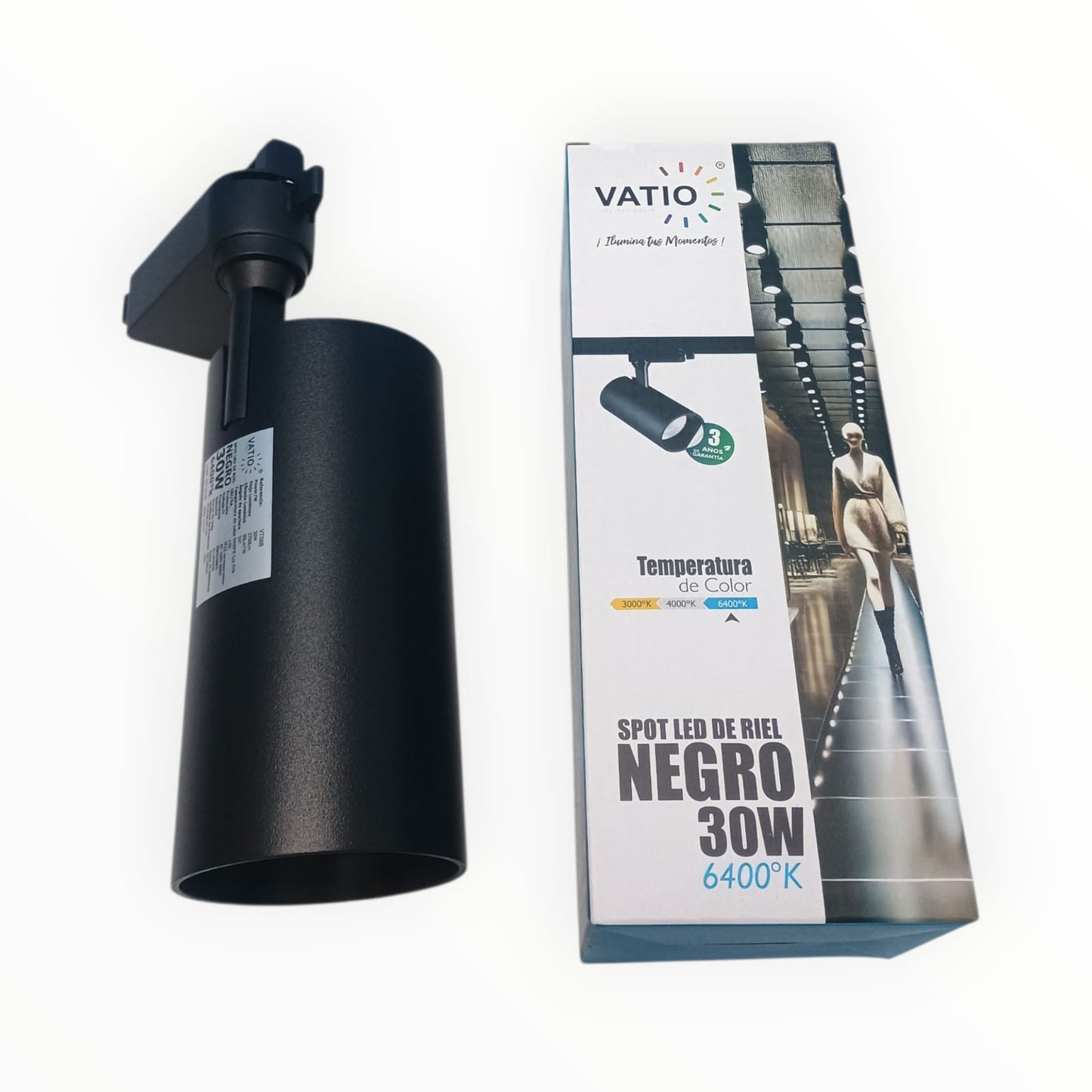 spot 30w 6400k cuerpo negro
