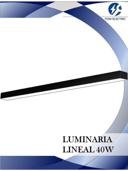 lampara lineal 40w chasis NEGRO 4000 k