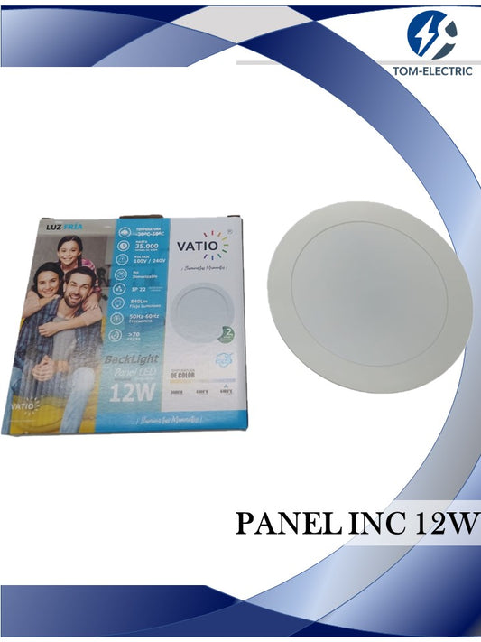 panel de 12w para incrustar marca VATIO 6500k