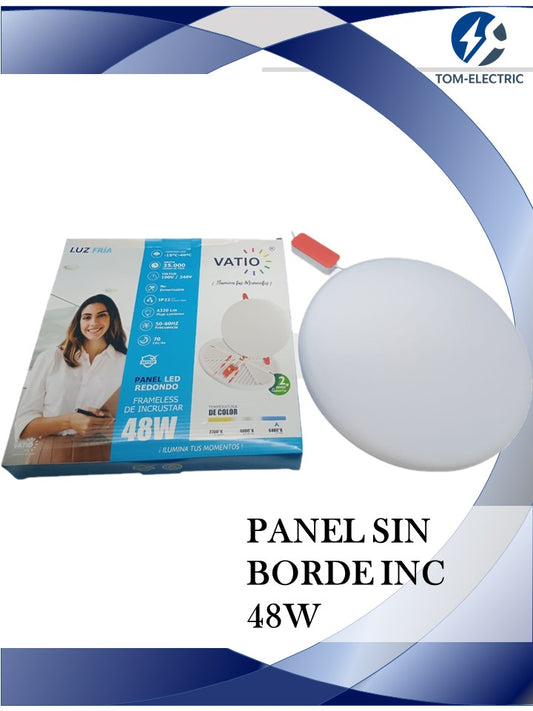 panel 48w sin borde de incrustar marca vatio