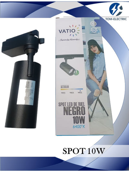 spot 10w 6400k cuerpo negro