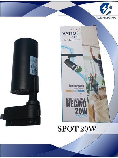 spot 20w 6400k cuerpo negro