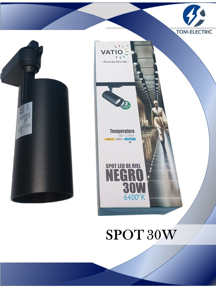 spot 30w 6400k cuerpo negro
