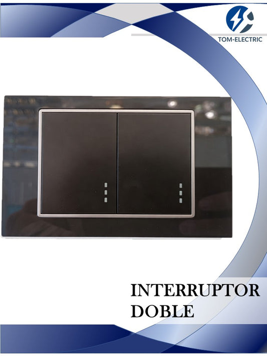 INTERRUPTOR DOBLE CONMUTABLE MERCURY BLACK MIRROR