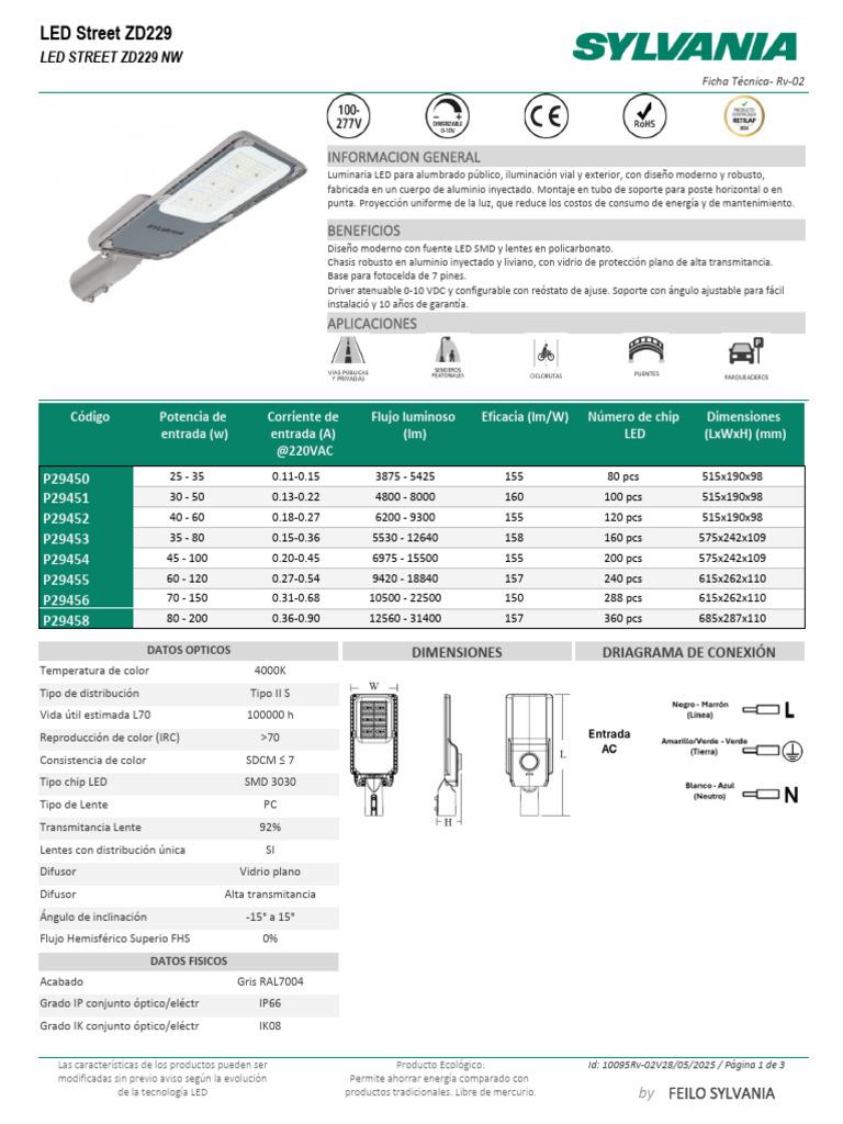 Luminaria LED Alumbrado Público Street Light ZD229 – Sylvania