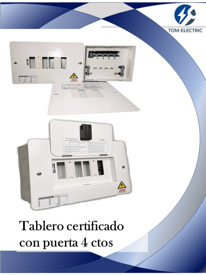 tablero certificado 4 ctos con puerta