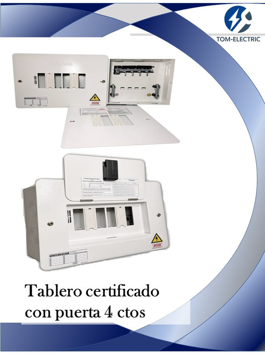tablero certificado 4 ctos con puerta