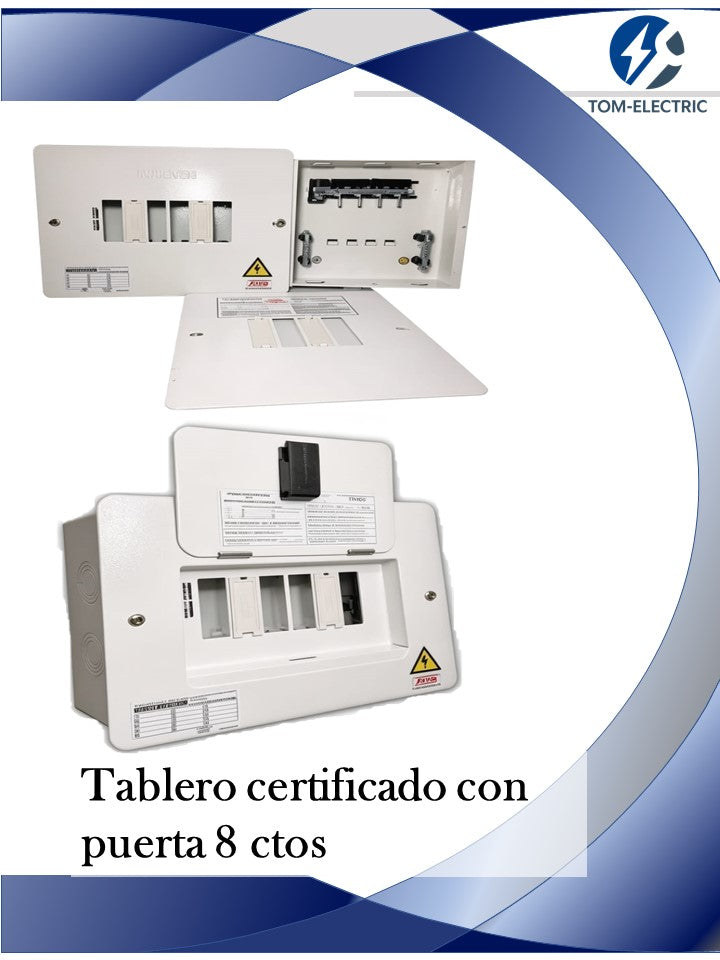 tablero certificado 8 ctos con puerta
